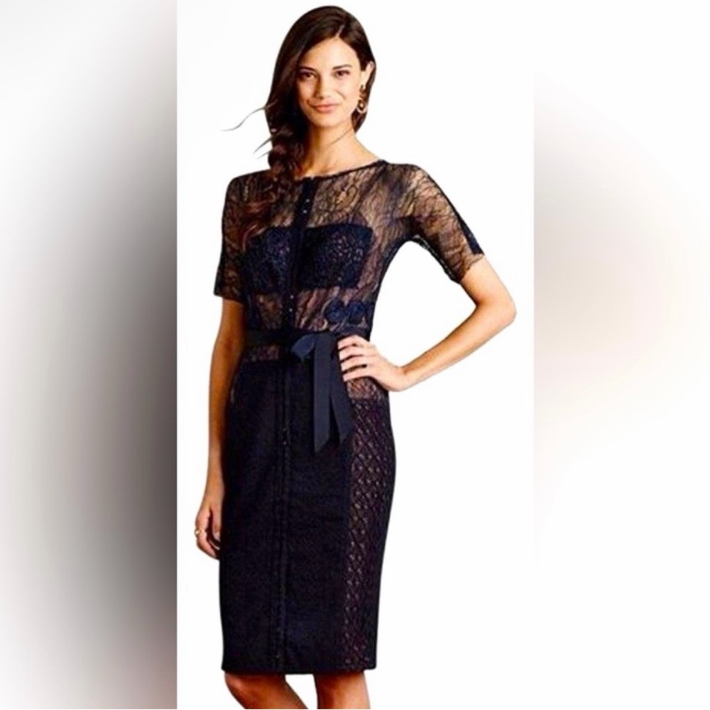 Anthropologie Byron Lars Navy Lace Dress